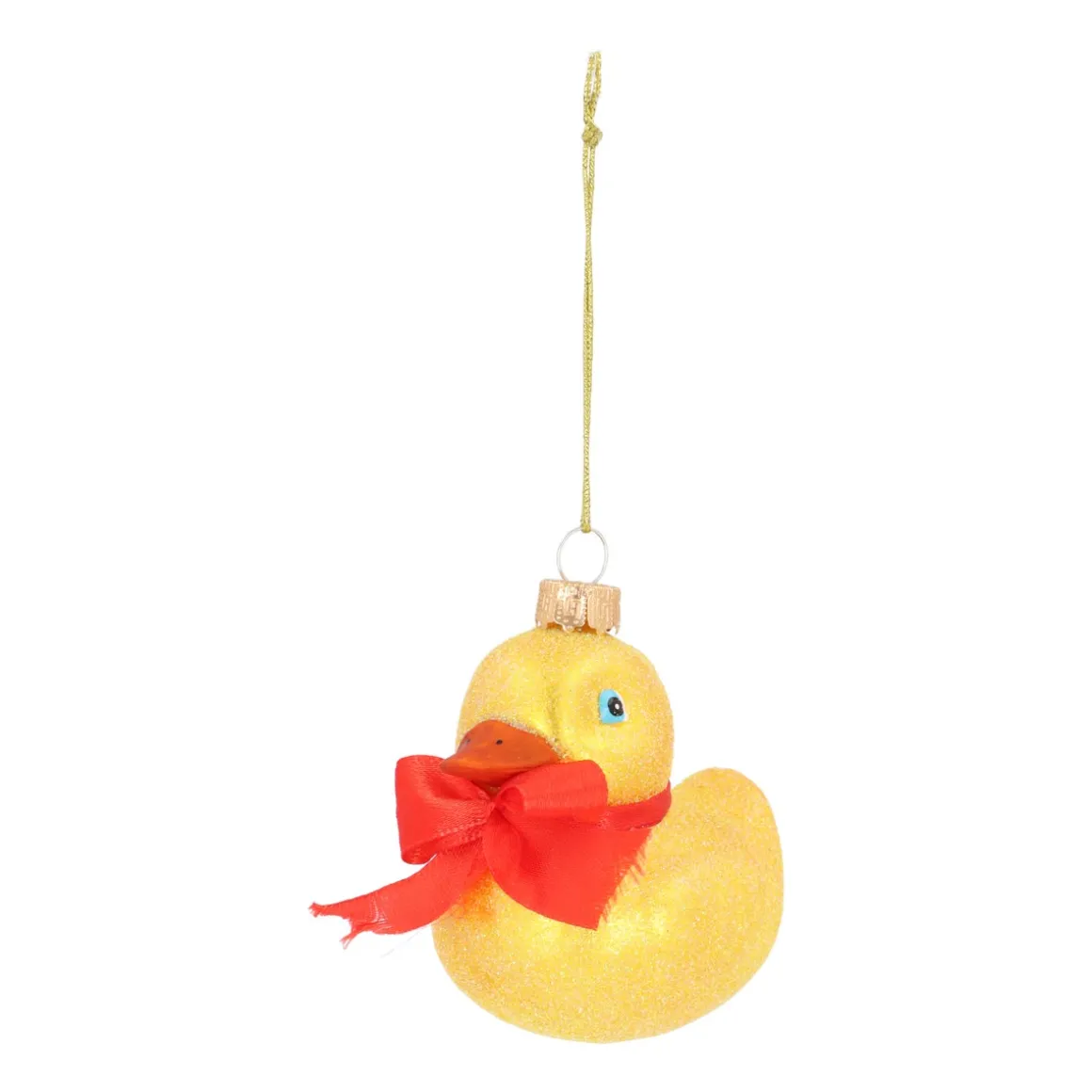 Gläserne Badeente Mit Glitzer Als Weihnachtsanhänger