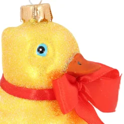 Gläserne Badeente Mit Glitzer Als Weihnachtsanhänger