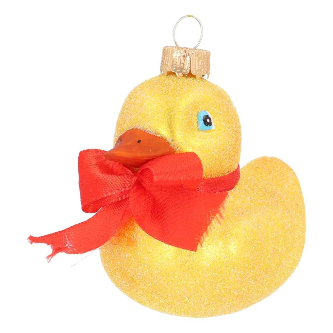 Gläserne Badeente Mit Glitzer Als Weihnachtsanhänger