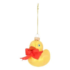 Gläserne Badeente Mit Glitzer Als Weihnachtsanhänger