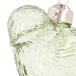 Gläserner Vogel In Grün Als Weihnachtsanhänger