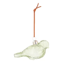 Gläserner Vogel In Grün Als Weihnachtsanhänger