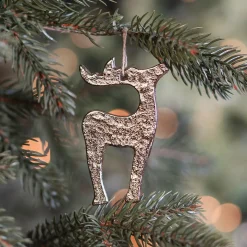 Goldene Aluminium Rentier Weihnachtshänger