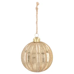 Goldene Craquelé-Weihnachtskugel Mit Glitzer