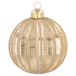 Goldene Craquelé-Weihnachtskugel Mit Glitzer