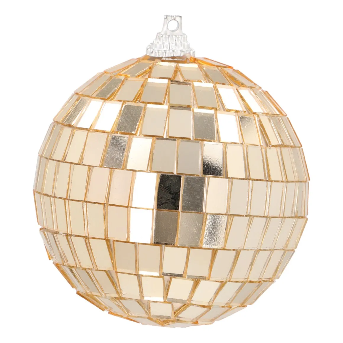 Goldene Disco-Weihnachtskugel Mit Reflektierenden Spiegelplättchen