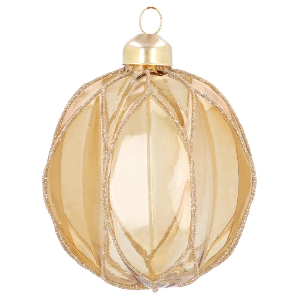 Goldene Weihnachtskugel Mit Glitzer