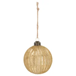 Goldene Weihnachtskugel Mit Glitzer