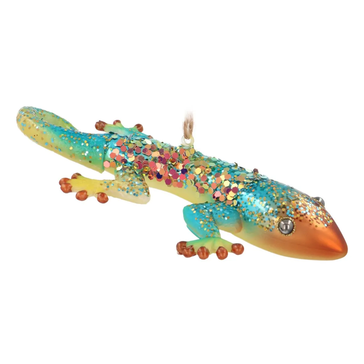 Goldener Gecko Weihnachtsanhänger Für Eine Exotische Weihnachtsdekoration