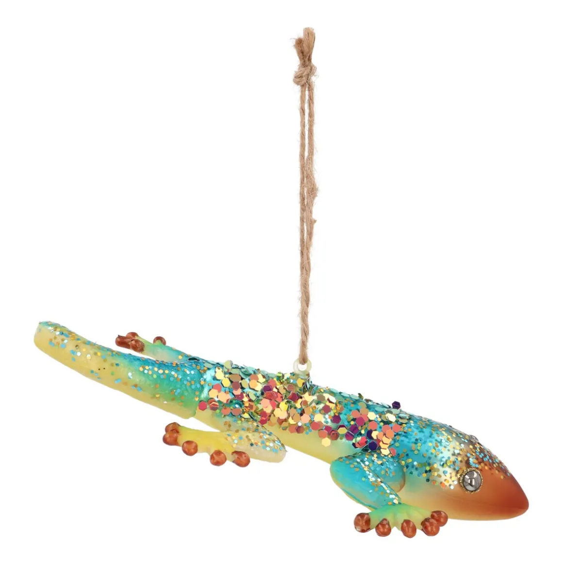 Goldener Gecko Weihnachtsanhänger Für Eine Exotische Weihnachtsdekoration