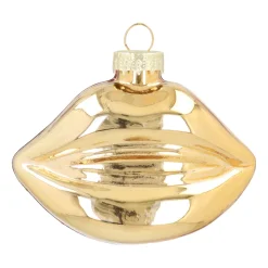 Goldener Glas-Weihnachtsschmuck Mund