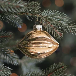 Goldener Glas-Weihnachtsschmuck Mund