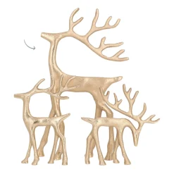 Goldenes Rentier Mit Elegantem Geweih