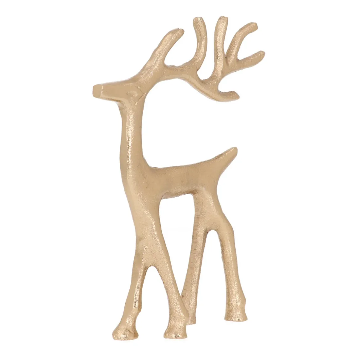 Goldenes Rentier Mit Erhobenem Kopf