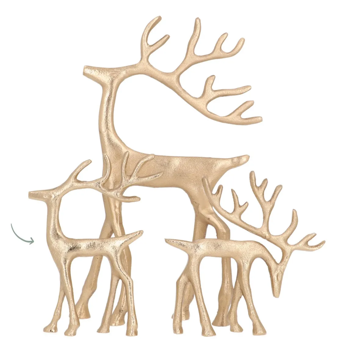 Goldenes Rentier Mit Erhobenem Kopf