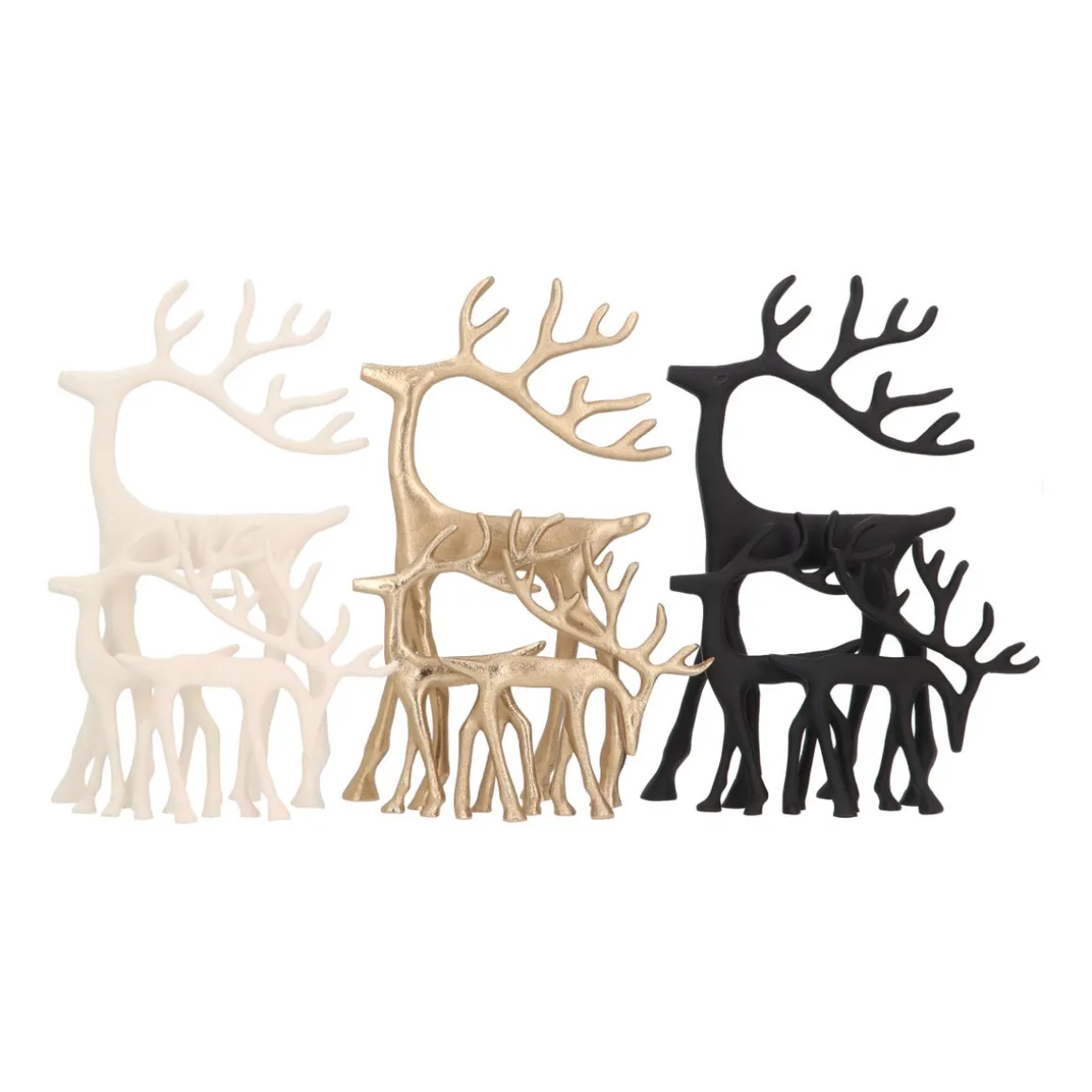 Goldenes Rentier Mit Erhobenem Kopf