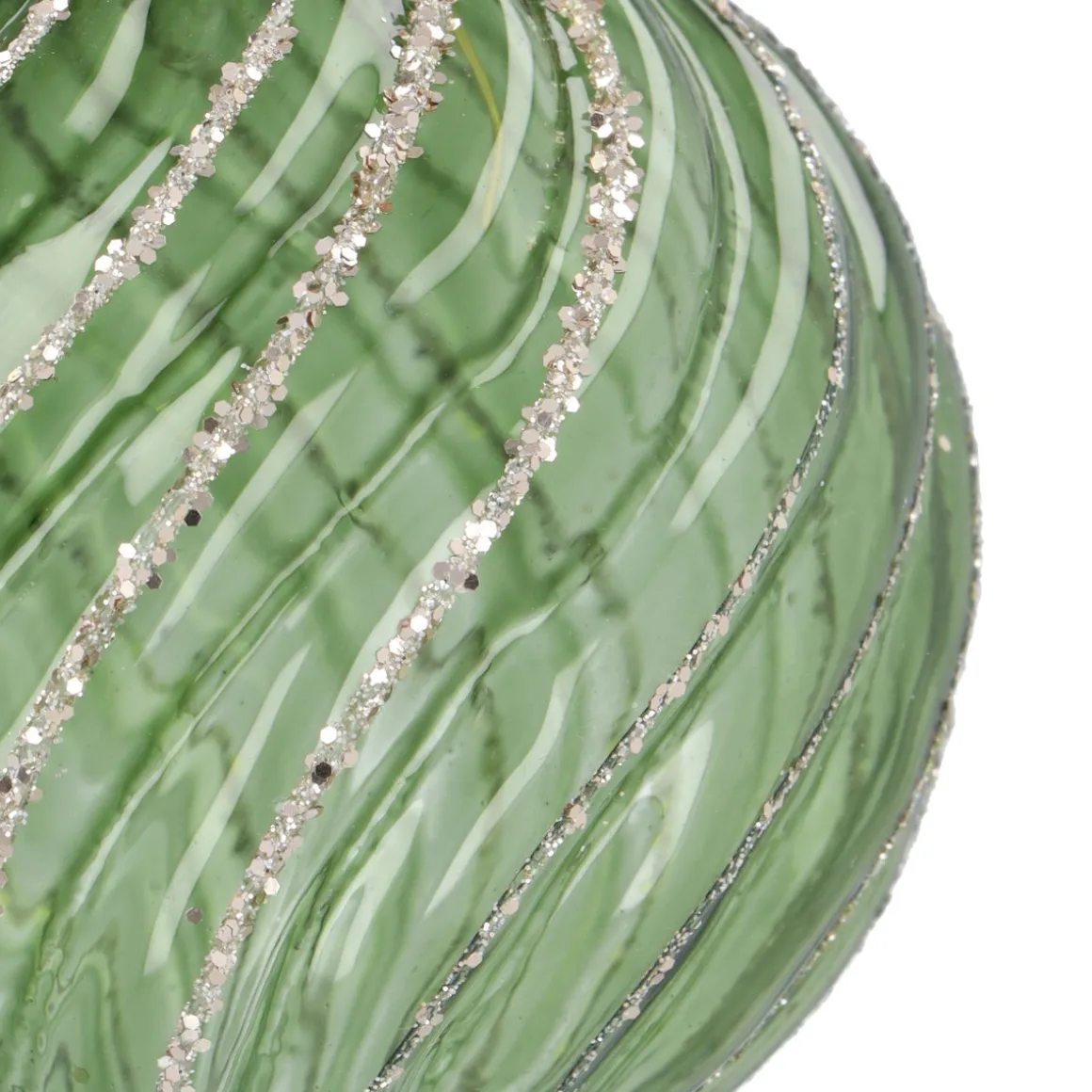 Grüne Weihnachtsbaumkugel Mit Eleganten Verwirbelungen