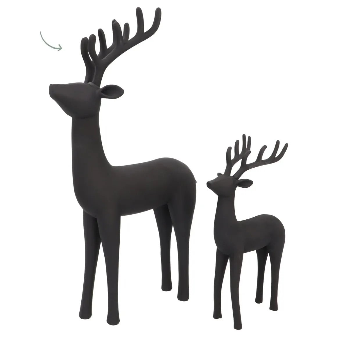 Große Elegante Schwarze Rentierfigur