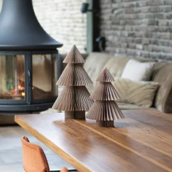 Großer Taupefarbener Glitzer-Weihnachtsbaum Aus Papier