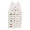 Großes LED Lichthaus, Weiß, Porzellan, 27 Cm