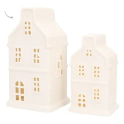 Großes Weißes Grachtenhaus Für Weihnachten