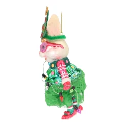 Handgemachtes Kaninchen Mit Weihnachtsoutfit Als Baumanhänger