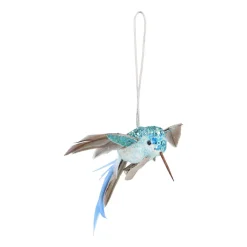 Hellblauer Fliegender Kolibri Für Den Weihnachtsbaum