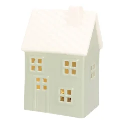 Hellgrünes Porzellan-Weihnachtshaus Mit LED-Licht