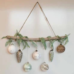 Hängedeko Ast Mit Ösen, Grau, Holz, 60 Cm