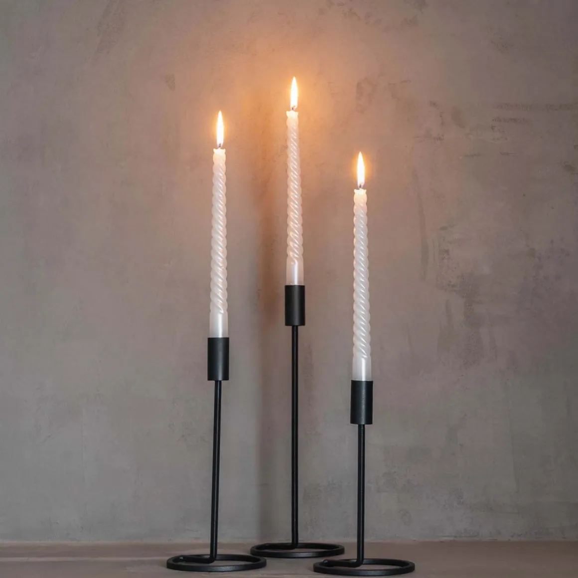 Kerzenständer, Schwarz, Metall, 32 Cm