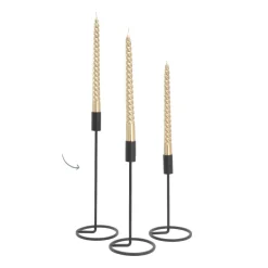 Kerzenständer, Schwarz, Metall, 32 Cm