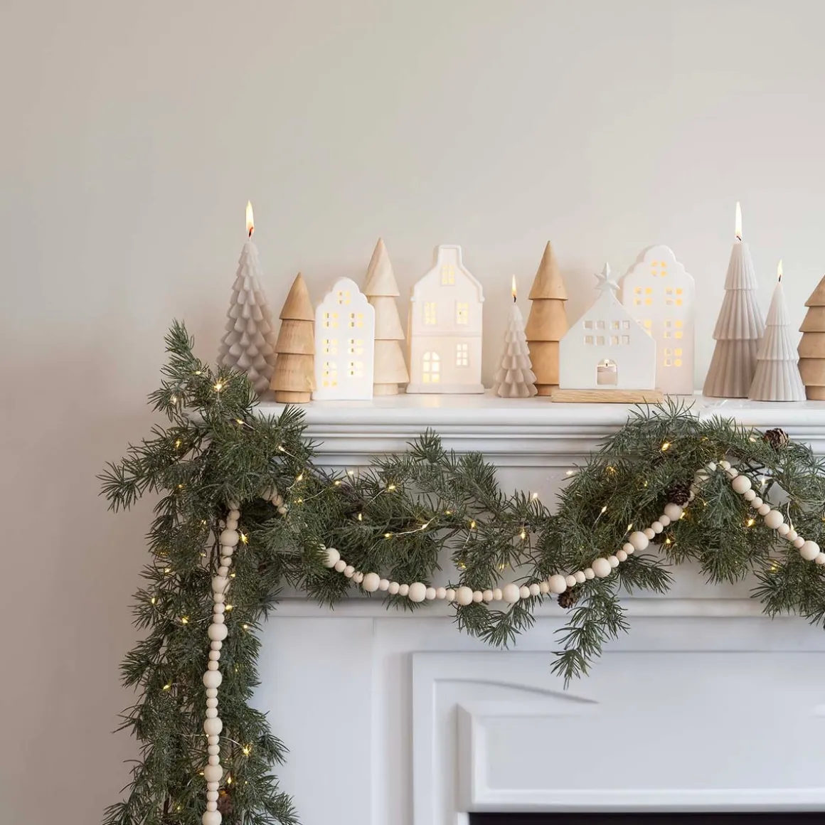 Kleine Drei Schichten Weihnachtskerze - Taupe