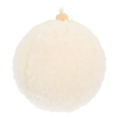 Kuschelige Teddy-Kugel In Weiß