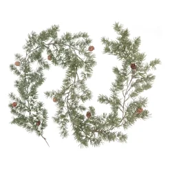 Lange Grüne Wintergirlande Im Frost-Look