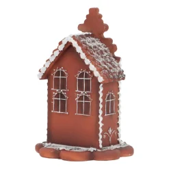Lebkuchenhaus Mit LED-Beleuchtung, Polyresin, 20 Cm