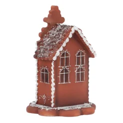 Lebkuchenhaus Mit LED-Beleuchtung, Polyresin, 20 Cm