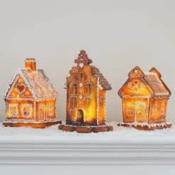 Lebkuchenhaus Mit LED-Beleuchtung, Polyresin, 20 Cm