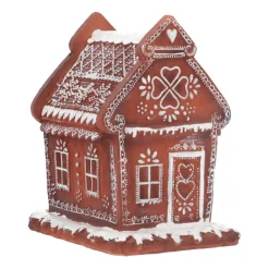 Lebkuchenhaus Mit LED-Beleuchtung, Polyresin, 17 Cm