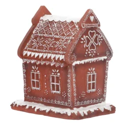 Lebkuchenhaus Mit LED-Beleuchtung, Polyresin, 17 Cm