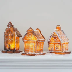 Lebkuchenhaus Mit LED-Beleuchtung, Polyresin, 17 Cm