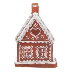 Lebkuchenhaus Mit LED-Beleuchtung, Polyresin, 18 Cm