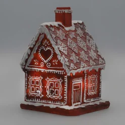 Lebkuchenhaus Mit LED-Beleuchtung, Polyresin, 18 Cm