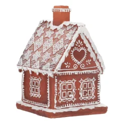 Lebkuchenhaus Mit LED-Beleuchtung, Polyresin, 18 Cm