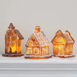 Lebkuchenhaus Mit LED-Beleuchtung, Polyresin, 18 Cm