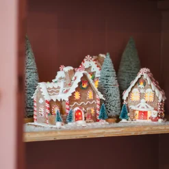 LED Großes Lebkuchenhaus, Modelliermasse, 17 Cm