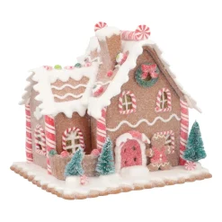 LED Großes Lebkuchenhaus, Modelliermasse, 17 Cm