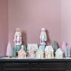 LED Lebkuchenhaus, Hellblau, Modelliermasse, 14 Cm