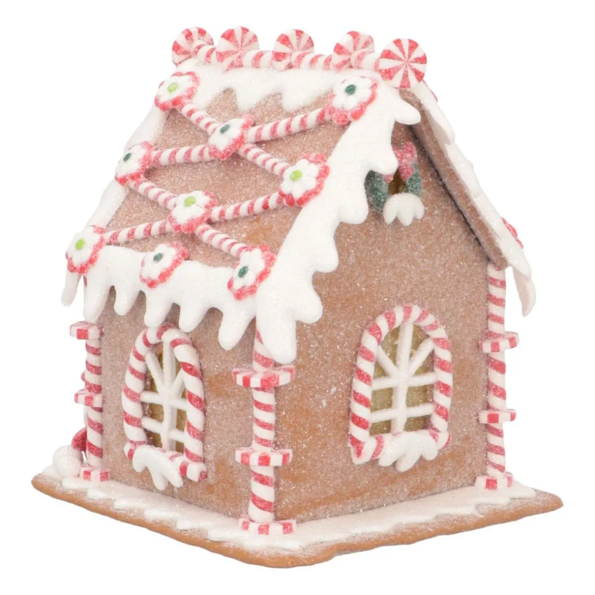 LED Lebkuchenhaus Mit Santa, Modelliermasse, 16 Cm