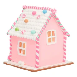 LED Lebkuchenhaus, Pastellfarben, Modelliermasse, 21 Cm