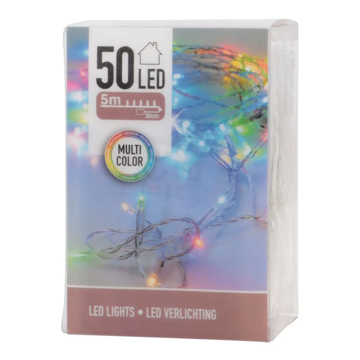 LED Lichterkette Bunt, Batterie, Innen, 50 LEDs